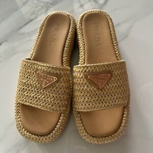 Prada Raffia Sandals